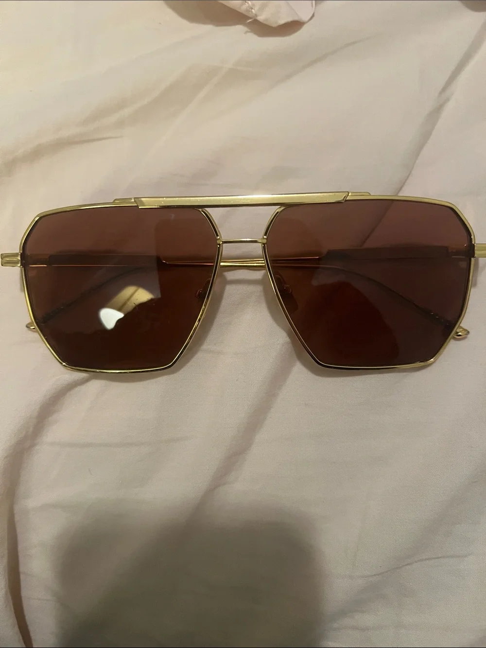Bottega Veneta Gold Frame Brown Lens Women's Sunglasses